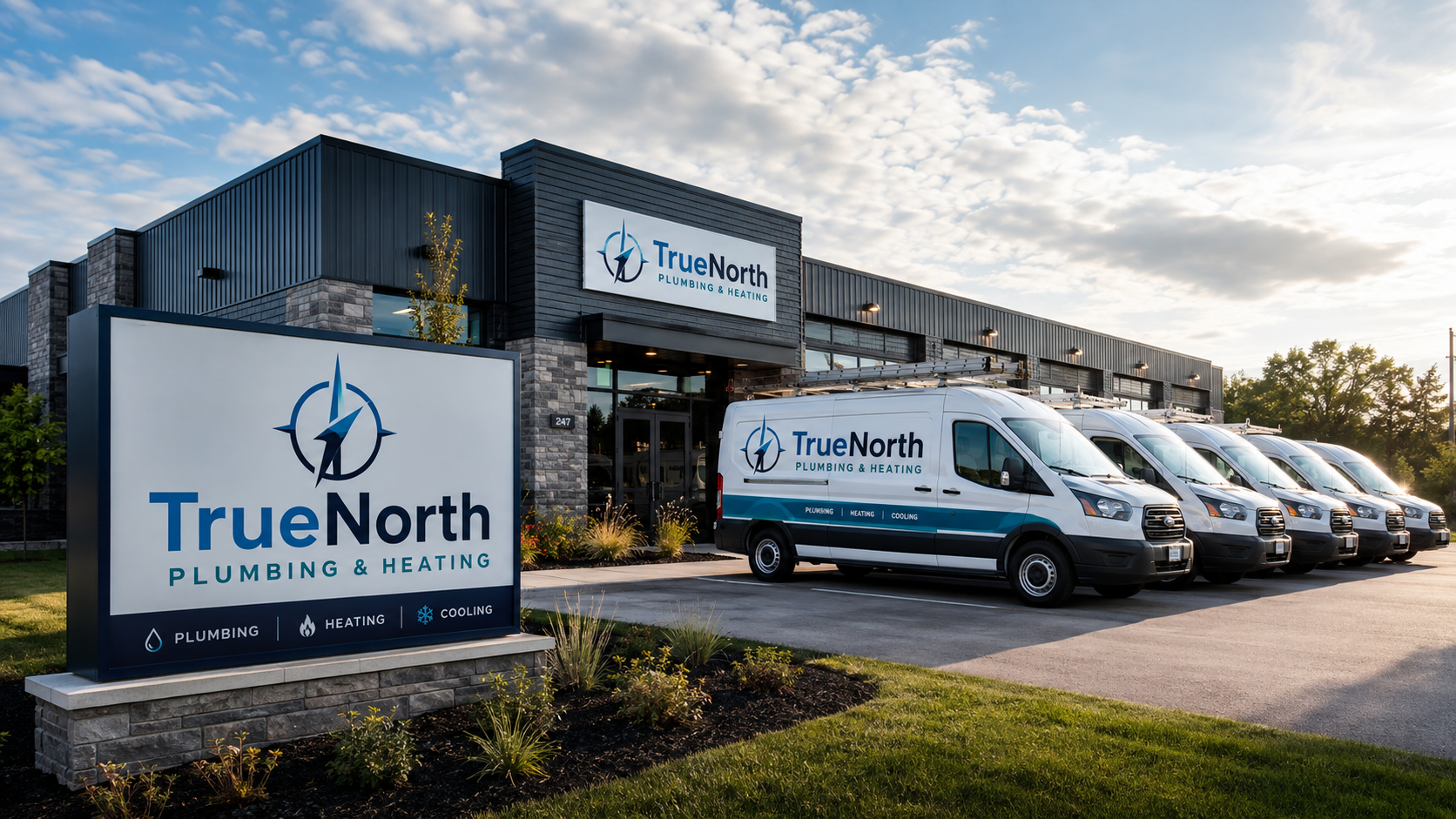 TrueNorth Plumbing & Heating concept mockup